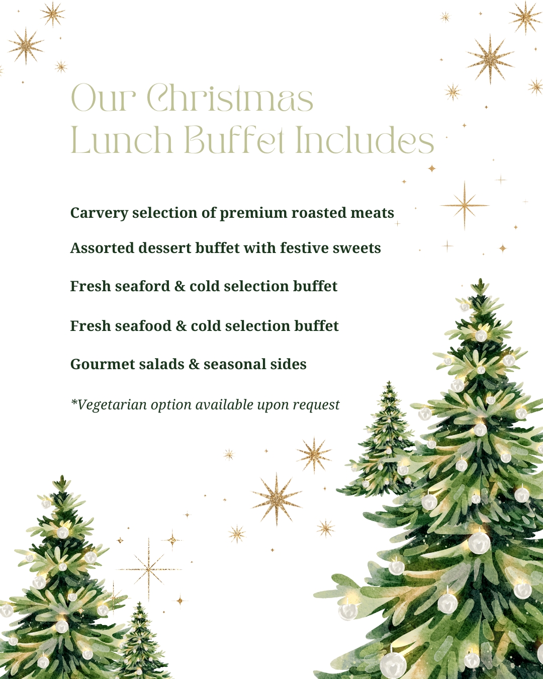 Rosebank Christmas Buffet Menu 2025